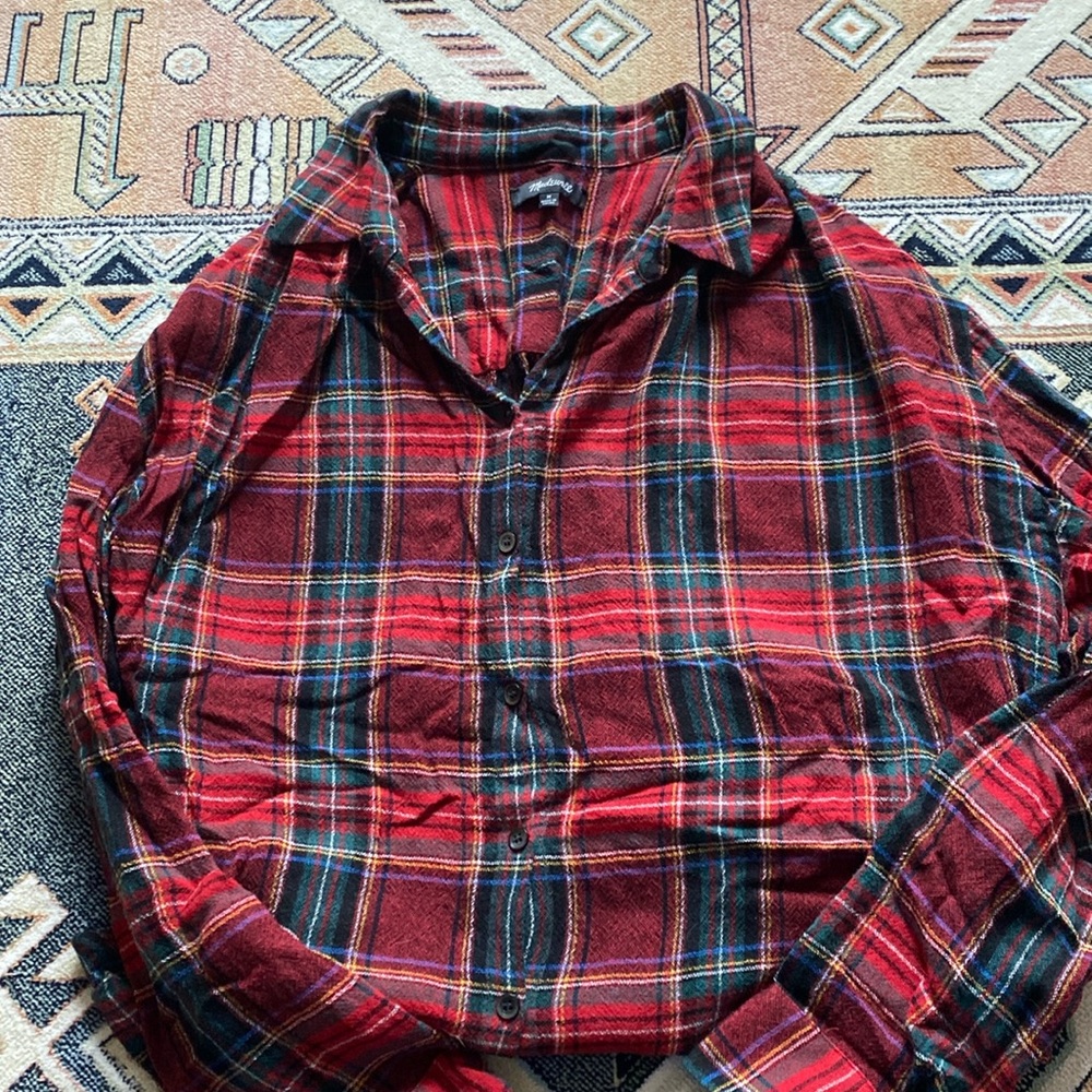 Madewell drop shoulder plaid shirt